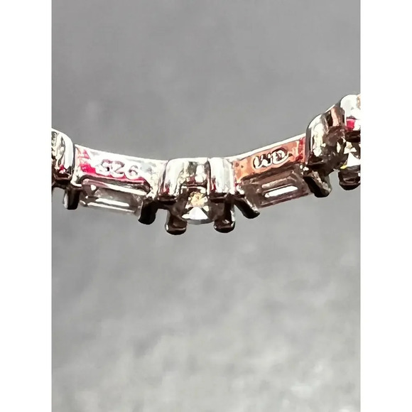 Open teardrop CZ sterling silver dangle earrings - Picture 6 of 11